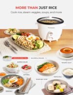 CUCKOO One Touch Rice Cooker 12-Cup Cooked, Small Rice Cooker & Warmer with Steamer Tray, Versatile Grain Cooker, Soup Maker, Auto Keep Warm, 6-Cup Uncooked, White (CR-0601C) - Image 4