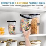 Shazo 3 PC Cereal Container Storage Set (5.2L, 2.8L, 1.2L) - Large Airtight Food Storage Containers with Flip-Top Lids, BPA-Free Plastic Cereal Dispenser for Pantry, Rice, Flour, Sugar & Pasta - Image 4
