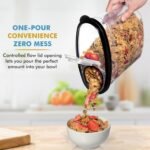 Shazo 3 PC Cereal Container Storage Set (5.2L, 2.8L, 1.2L) - Large Airtight Food Storage Containers with Flip-Top Lids, BPA-Free Plastic Cereal Dispenser for Pantry, Rice, Flour, Sugar & Pasta - Image 5