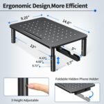 Zimilar 2 Pack Monitor Stand , 3 Height Adjustable Stand with Unique Star Mesh for Computer, Laptop, Printer, Notebook, iMac, Premium Metal Monitor Risers for 2 Monitors - Image 3