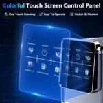 Espresso Machine 20 Bar,Touch Screen Espresso Maker with Steam Milk Frother,Stainless Steel Expresso Coffee Machine for Cappuccino Latte Cold Brew,1350W Fast Heat Up System,Black - Image 3