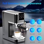 Espresso Machine 20 Bar,Touch Screen Espresso Maker with Steam Milk Frother,Stainless Steel Expresso Coffee Machine for Cappuccino Latte Cold Brew,1350W Fast Heat Up System,Black - Image 6