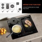 24 Inch Induction Cooktop 4 Burners, Flat Glass Top Electric Stove with Bridge-SYNC, 3 Preset Modes Booster, Timer, Pause, Child Lock, Drop in, 208~240V/40A, Black - Image 4
