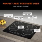 24 Inch Induction Cooktop 4 Burners, Flat Glass Top Electric Stove with Bridge-SYNC, 3 Preset Modes Booster, Timer, Pause, Child Lock, Drop in, 208~240V/40A, Black - Image 5
