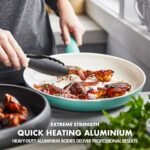 GreenPan Rio Healthy Ceramic Nonstick 16 Piece Cookware Pots and Pans Set, PFAS-Free, Dishwasher Safe, Turquoise - Image 4