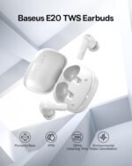 Baseus E20 True Wireless Earbuds, 12mm Drivers with Powerful Bass, 33H Long Playtime, IPX5 Water-Resistant, 2 ENC Mics for Clear Calls, Bluetooth 5.3 Headphones in-Ear Ear Buds - Image 3