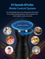 1000W Immersion Blender Handheld – 25-Speed, Stainless Steel, Hand Blender, Corded Hand Mixer with Heavy-Duty Copper Brushless Motor (Silver) - Image 4