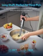 1000W Immersion Blender Handheld – 25-Speed, Stainless Steel, Hand Blender, Corded Hand Mixer with Heavy-Duty Copper Brushless Motor (Silver) - Image 5