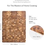 Teakhaus Butcher Block Carving Board - Extra Large Reversible Wooden Cutting Board with Juice Groove and Grip Handles - Teak End Grain Wood - Knife Friendly - FSC Certified - Image 3