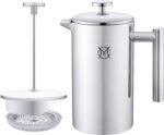 French Press Coffee Maker – Single Serve 1 Cup Small Stainless Steel Thermal Double Walled French Press 350ML/12OZ - Image 3