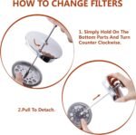 French Press Coffee Maker – Single Serve 1 Cup Small Stainless Steel Thermal Double Walled French Press 350ML/12OZ - Image 4