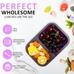 2 Pack Collapsible Silicone Lunch Box Set, 2 Compartments Bento Boxes with Lids, Food Storage Containers for Meal Prep, Office, Travel, Camping, BPA Free - Image 5