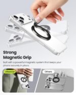 UBeesize Magnetic Phone Ring Holder for MagSafe, Double-Sided Magnet Cell Phone Grip, Portable Finger Kickstand Compatible with iPhone 17 16 15 14 13 12 Series and Android Phones - Image 3