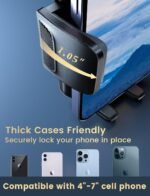 Phone Holders for Your Car: [Never Blocking] Air Vent Cell Phones Mount for iPhone 17 Pro Max & Samsung Android Smartphone [Thick Cases Friendly] Hands-Free Auto Mobile Phone Stand - Image 4