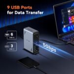 TobenONE 18 in 1 Laptop Docking Station 3 Monitors, Triple 4K Display with 3 HDMI, 9 USB Ports, Gigabit Ethernet, PD3.0, for Windows/Dell/Lenovo/HP/Thinkpad Laptops (No Power Adapter) - Image 4
