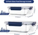Glass Food Storage Containers with Lids Airtight, [10 Pack] Glass Meal Prep Containers, Storage Container Set with Bpa-free Lid for Food, Lunch Bento Box - Image 3