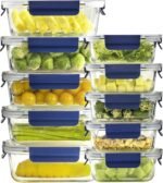 Glass Food Storage Containers with Lids Airtight, [10 Pack] Glass Meal Prep Containers, Storage Container Set with Bpa-free Lid for Food, Lunch Bento Box - Image 8