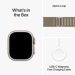 Apple Watch Ultra 2 [GPS + Cellular, 49mm] Titanium Case with Olive Alpine Loop, Medium (Renewed) - Image 7