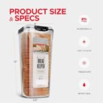 Tafura Bread Container - 5.8 Liter BPA Free Plastic Bread Box - Container/Holder for Homemade Loaves and Baked Goods with Black Airtight Lid - Image 5
