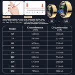 Ring Health Tracker for Women Men, Fit Ring with Heart Rate, Blood Oxygen, Sleep Monitor, Calories, Step Counter, IP68 Waterproof Smart Ring for iPhone & Android, No Subscription Fee (Gold, 6#) - Image 3