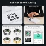 Ring Health Tracker for Women Men, Fit Ring with Heart Rate, Blood Oxygen, Sleep Monitor, Calories, Step Counter, IP68 Waterproof Smart Ring for iPhone & Android, No Subscription Fee (Gold, 6#) - Image 7