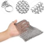 Cast Iron Cleaner 8"x6" 316L Stainless Steel Chainmail Scrubber for Griddle Skillet Dutch Oven Wok Stainless Steel Pot Cast Iron Pan - Image 3