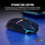 Corsair NIGHTSABRE RGB Wireless Gaming Mouse for FPS, MOBA - 26,000 DPI - 11 Programmable Buttons - Up to 100hrs Battery - iCUE Compatible - Black - Image 6