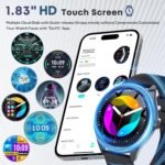 Smart Watches for Women Men, 120 Sports Modes Smartwatch with 1.83 inches HD Display, Heart Rate/Sleep Monitor, IP67 Waterproof, Bluetooth Call & Music Control for iPhone/Android (02Black) - Image 4