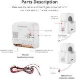 Smart Home Energy Monitor with 2 x 120A CTs, Live Electricity Usage Tracking, Bi-Directional Power Tracking, Supports Single-Phase 3-Wire System, 2.4GHz Wi-Fi (WiFi Version) - Image 5