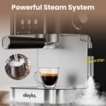 Professional 20-Bar Espresso Coffee Maker, Semi-Automatic with Steam Wand Milk Frother, All-in-One Machine with 1.8L Removable Tank for Latte Cappuccino, Easy Clean - Image 6