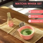 Matcha Whisk Set Cute 18 oz Matcha Bowl Kit 5 pcs Great for Tea Lover Pink - Image 5