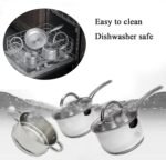 Stainless Steel Saucepan Glass Lid Casting Steel handle Induction Impact Bonded 8 PCS Set Steamer - Image 4