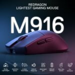 Redragon M916 Wireless Gaming Mouse, 49G Ultra-Light 8K DPI 2.4G Wireless Gaming Mouse w/Ergonomic Natural Grip Build, Full Programmable Buttons, Software Supports DIY Keybinds & DPI - Image 3