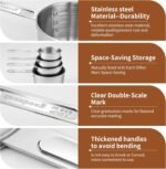 Measuring Cups and Spoons Set (8 Piece), Stainless Steel Measuring，4 Spoons, 4 Cups, Metal Measuring Cups for Cooking & Baking - Image 4