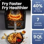 Chefman Air Fryer 9 Qt | TurboFry 7-in-1 High-Powered 450°F Cooking for Crispier and Even Results | XL Basket with Viewing Window | Air Fry, Bake, Broil, Reheat, Dehydrate, Defrost, Keep Warm - Image 3