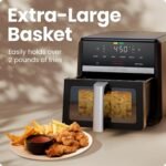 Chefman Air Fryer 9 Qt | TurboFry 7-in-1 High-Powered 450°F Cooking for Crispier and Even Results | XL Basket with Viewing Window | Air Fry, Bake, Broil, Reheat, Dehydrate, Defrost, Keep Warm - Image 4