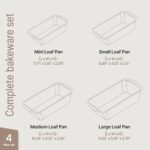 Loaf Pan Set 4-Piece - Deluxe Nonstick Carbon Steel Bakeware for Perfect Bread and Cakes – Dishwasher Safe, Premium Pans for Home Baking - Image 3