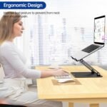 BESIGN LS10 Aluminum Laptop Stand, Ergonomic Adjustable Notebook Tablet Stand, Computer Holder Compatible with Air, Pro, Dell, HP, Lenovo More 10-14" Laptops, Black - Image 3