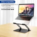 BESIGN LS10 Aluminum Laptop Stand, Ergonomic Adjustable Notebook Tablet Stand, Computer Holder Compatible with Air, Pro, Dell, HP, Lenovo More 10-14" Laptops, Black - Image 4