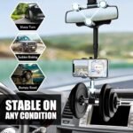 SXhyf Rear View Mirror Phone Holder, 2023 Rotatable and Retractable, Universal Mount, Cell Car Fit for iPhone 11 12 13 14 Pro Max Samsung All Phone - Image 4