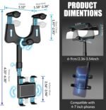 SXhyf Rear View Mirror Phone Holder, 2023 Rotatable and Retractable, Universal Mount, Cell Car Fit for iPhone 11 12 13 14 Pro Max Samsung All Phone - Image 5