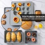 Country Kitchen Nonstick Stackable Bakeware Set - Durable, Easy Release Baking Set, Black, 6 Pcs - Image 4