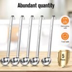 Cunhill 5 Pcs Soup Ladles Stainless Steel Serving Ladles with Long Handle for Serving, Cooking, Stirring, Portioning Kitchen Restaurant Accessories(6 oz) - Image 3