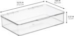 iDesign Kitchen Binz BPA-Free Plastic Stackable Organizer Box with Lid - 7.26" x 10.75" x 2.37", Clear - Image 3