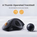 ProtoArc Wireless Trackball Mouse, EM04 Ergonomic Bluetooth Rollerball Rechargeable Computer Laptop Thumb Control Mouse, Compatible with PC, iPad, Mac, Windows-Gray Ball - Image 4