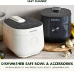 GreenPan Rice Cooker, 8 Cups Cooked (4 Uncooked), Low-Carb & Soup Mode,10 ONE-TOUCH Cooking Presets, PFAS-Free Ceramic Steamer Basket, Fuzzy Logic, Auto Keep Warm, Oats, 24HR Delay Timer, Cream - Image 5
