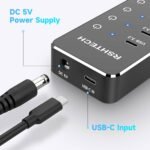 RSHTECH 7-Port Powered USB 3.2/USB-C Hub Splitter with 3 x 10Gbps USB-3.2 Ports (2C + 1A),4 USB-3.0 Ports (2C + 2A), 3.3ft Cable, Touch Switches, and 5V Power Adapter for Laptop PC - Image 5
