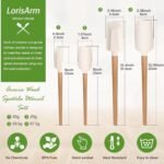 Wooden Handle Spatula Set, 12" & 9" Rubber Spatula Silicone Spatulas for Baking Cooking and Mixing. - Image 3