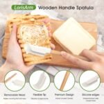 Wooden Handle Spatula Set, 12" & 9" Rubber Spatula Silicone Spatulas for Baking Cooking and Mixing. - Image 4