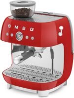 Smeg EGF03 Semi-Automatic Espresso Machine with Built-In Grinder, Dual Thermoblock, 50’s Retro Style – Red (120 V) - Image 3
